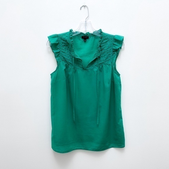 Talbots Lightweight Cotton Green Blouse - Picture 1 of 7